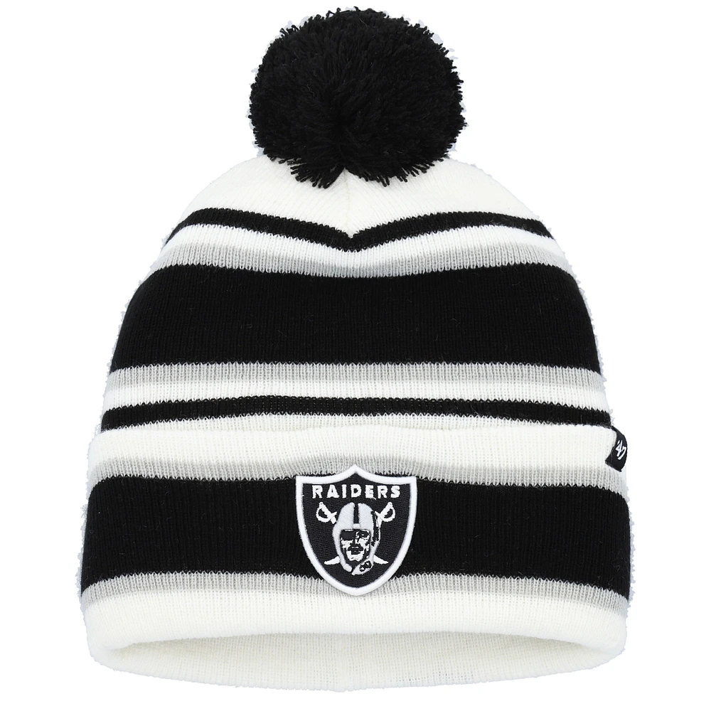 Youth '47 White Las Vegas Raiders Stripling Cuffed Knit Hat with Pom