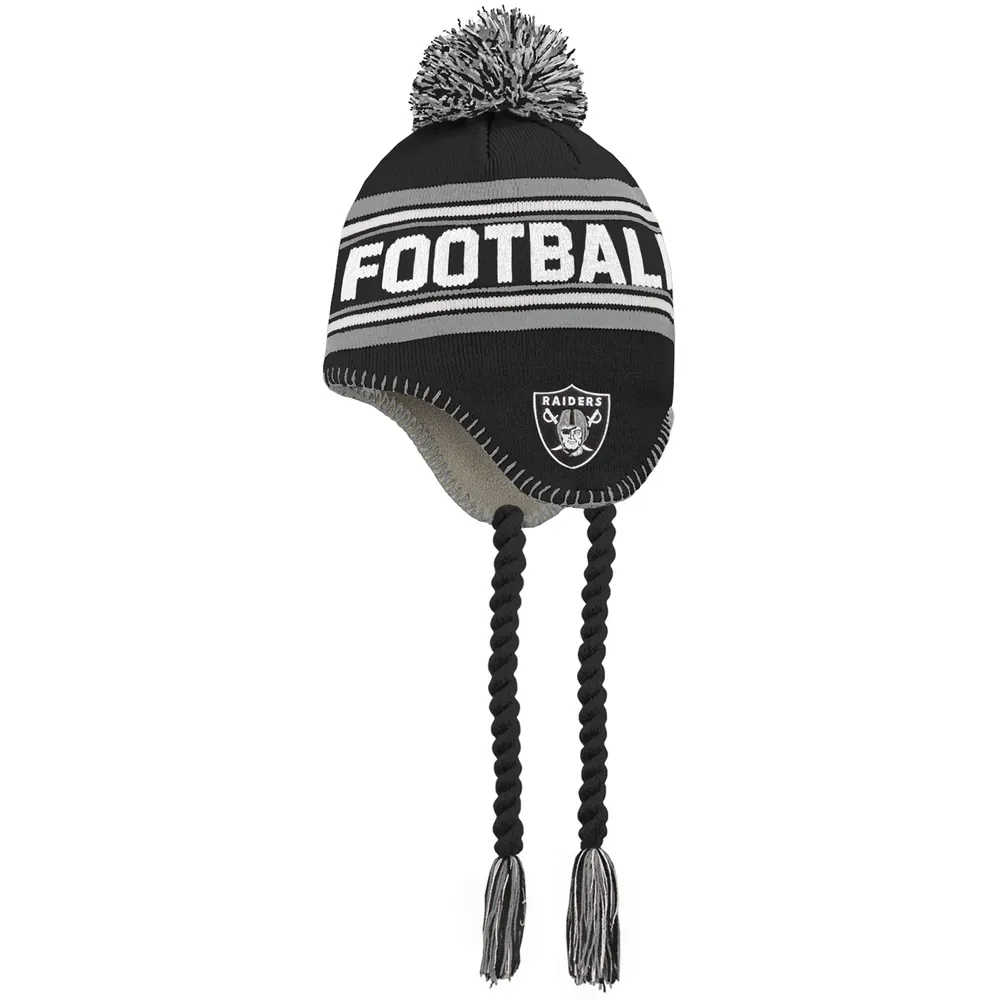 Black New Era NFL Las Vegas Raiders Pom Beanie Hat