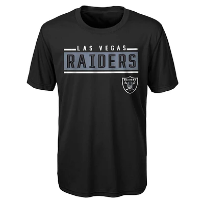 T-shirt noir Las Vegas Raiders Amped Up pour jeune