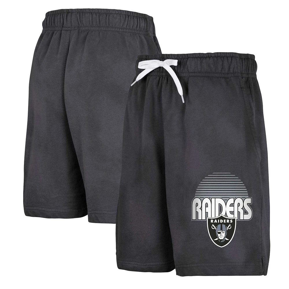 Short noir en French Terry blanchi au soleil pour jeunes Las Vegas Raiders Beach Bum