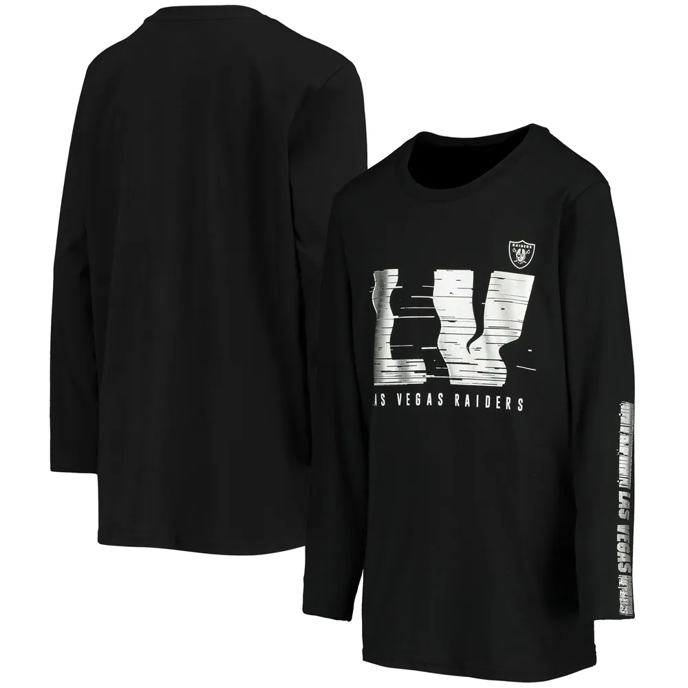 Youth Las Vegas Raiders Black Electric Abbreviation Long Sleeve T-Shirt