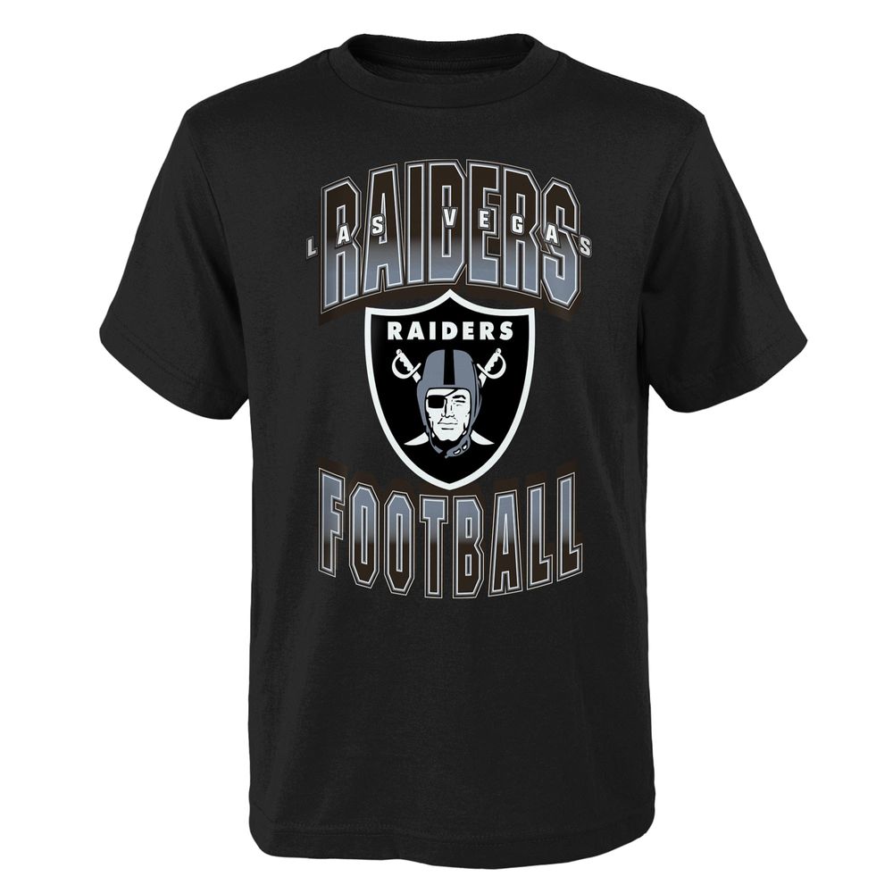 Outerstuff Las Vegas Raiders Youth Team Logo Long Sleeve T-Shirt - Black Size: Large