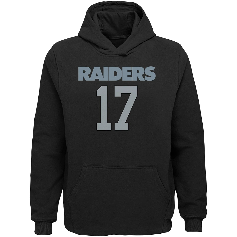 Youth Davante Adams Black Las Vegas Raiders Mainliner Player Name & Number Pullover Hoodie