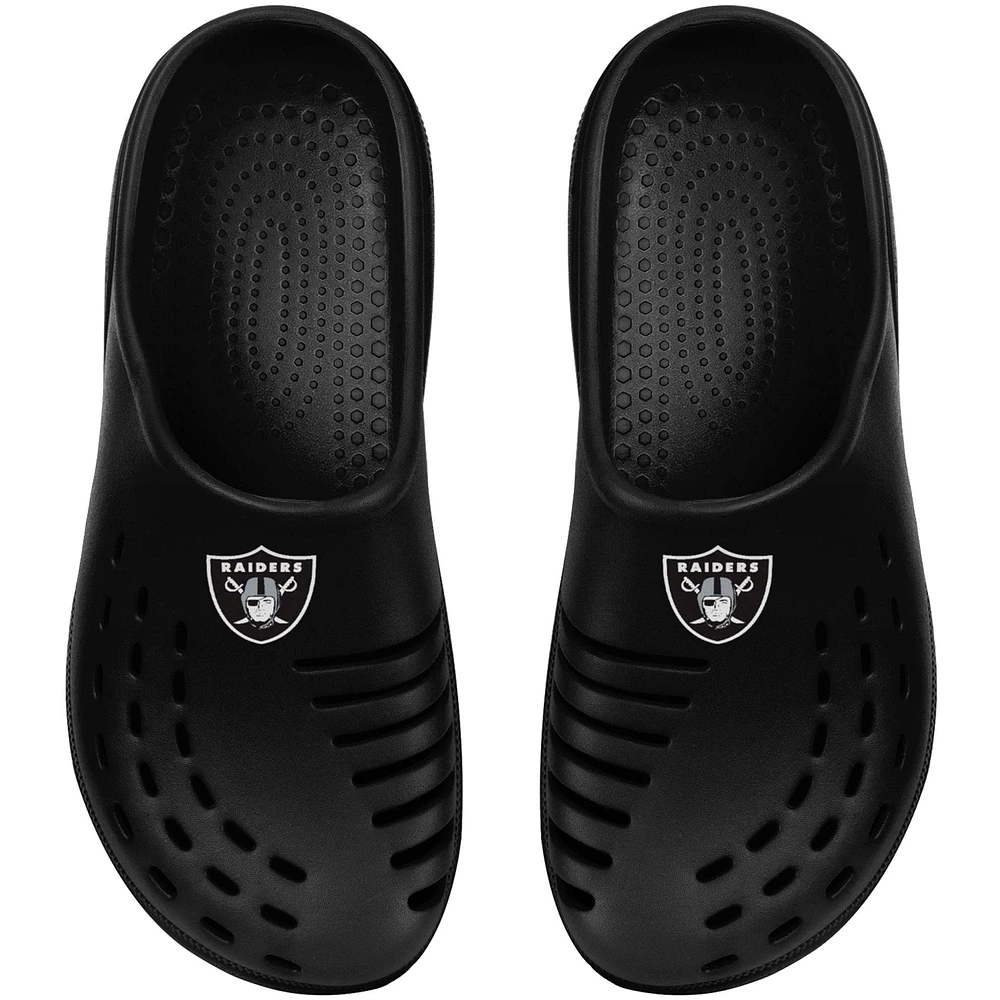 Youth FOCO Black Las Vegas Raiders Sunny Day Clogs