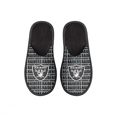 Youth FOCO Las Vegas Raiders Scuff Wordmark Slide Slippers