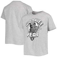 T-shirt gris chiné pour jeunes Junk Food Las Vegas Raiders Star Wars Wookie de l'année