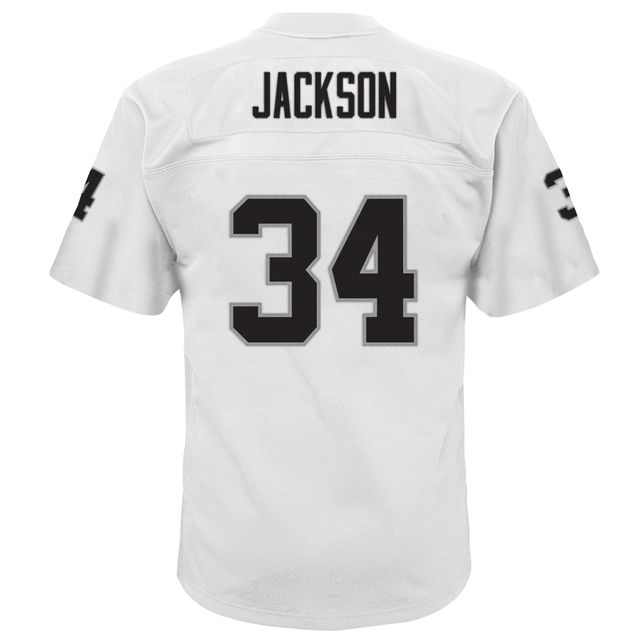 Maillot Mitchell & Ness Bo Jackson blanc Las Vegas Raiders 1988 pour joueur retraité