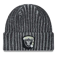 Youth New Era  Black Las Vegas Raiders 2023 Salute To Service Cuffed Knit Hat