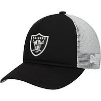 Youth New Era Black Las Vegas Raiders A-Frame 9FORTY Trucker Adjustable Hat