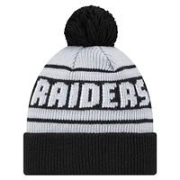 Bonnet tricoté à revers avec pompon pour jeune New Era Las Vegas Raiders noir