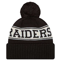 Bonnet en tricot à revers rétro avec pompon Las Vegas Raiders de New Era pour jeunes