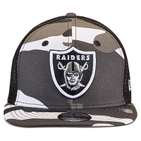 Youth New Era Camo/Black Las Vegas Raiders Trucker 9FIFTY Snapback Hat