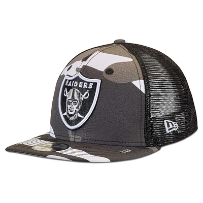 Youth New Era Camo/Black Las Vegas Raiders Trucker 9FIFTY Snapback Hat