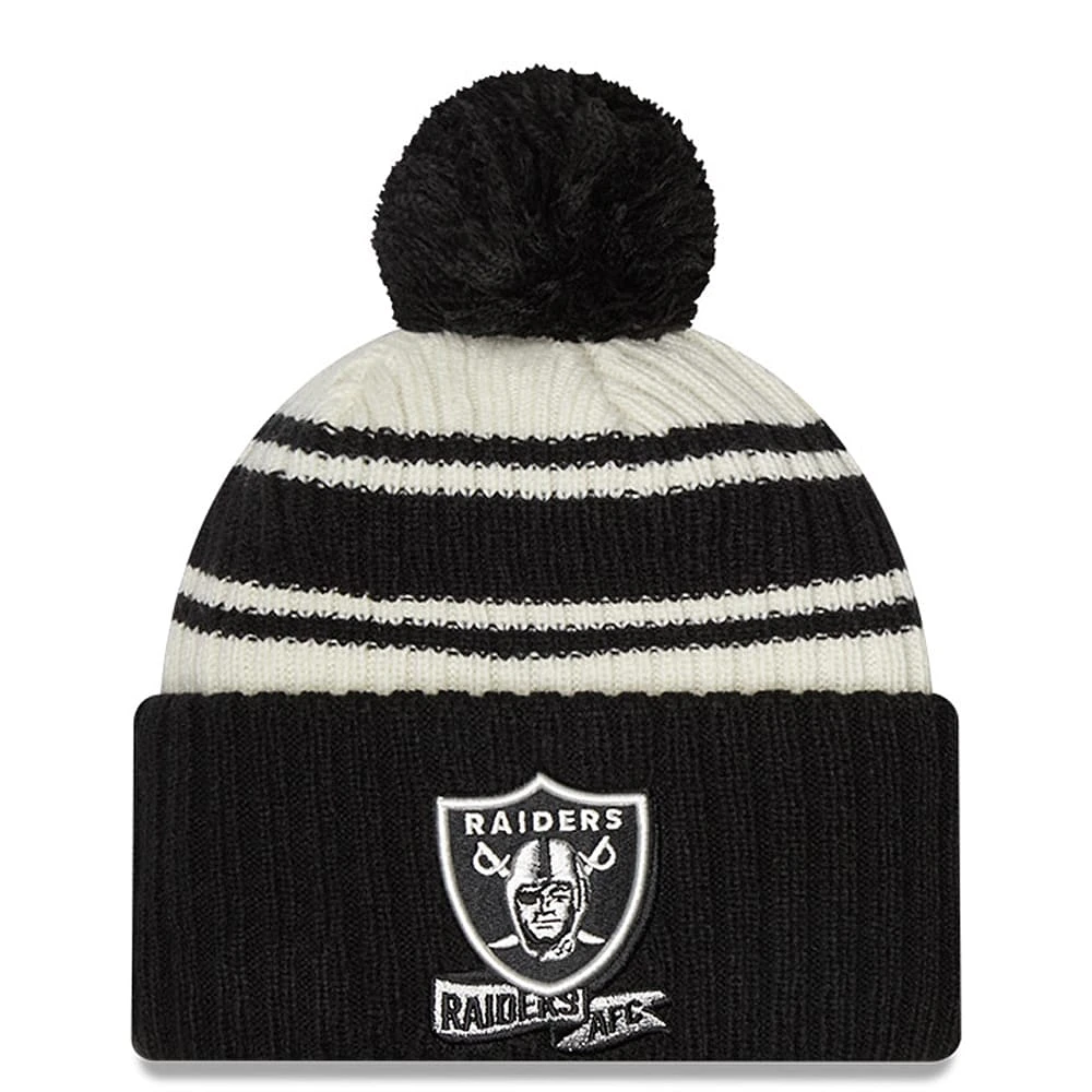 NWE RAID CRÈME BLAC 22 NFL SIDELINE Sport Junior EN MAILLE POM À REVERS. HATYTHNITE