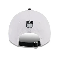 Youth New Era  White/Black Las Vegas Raiders 2023 Sideline 9TWENTY Adjustable Hat