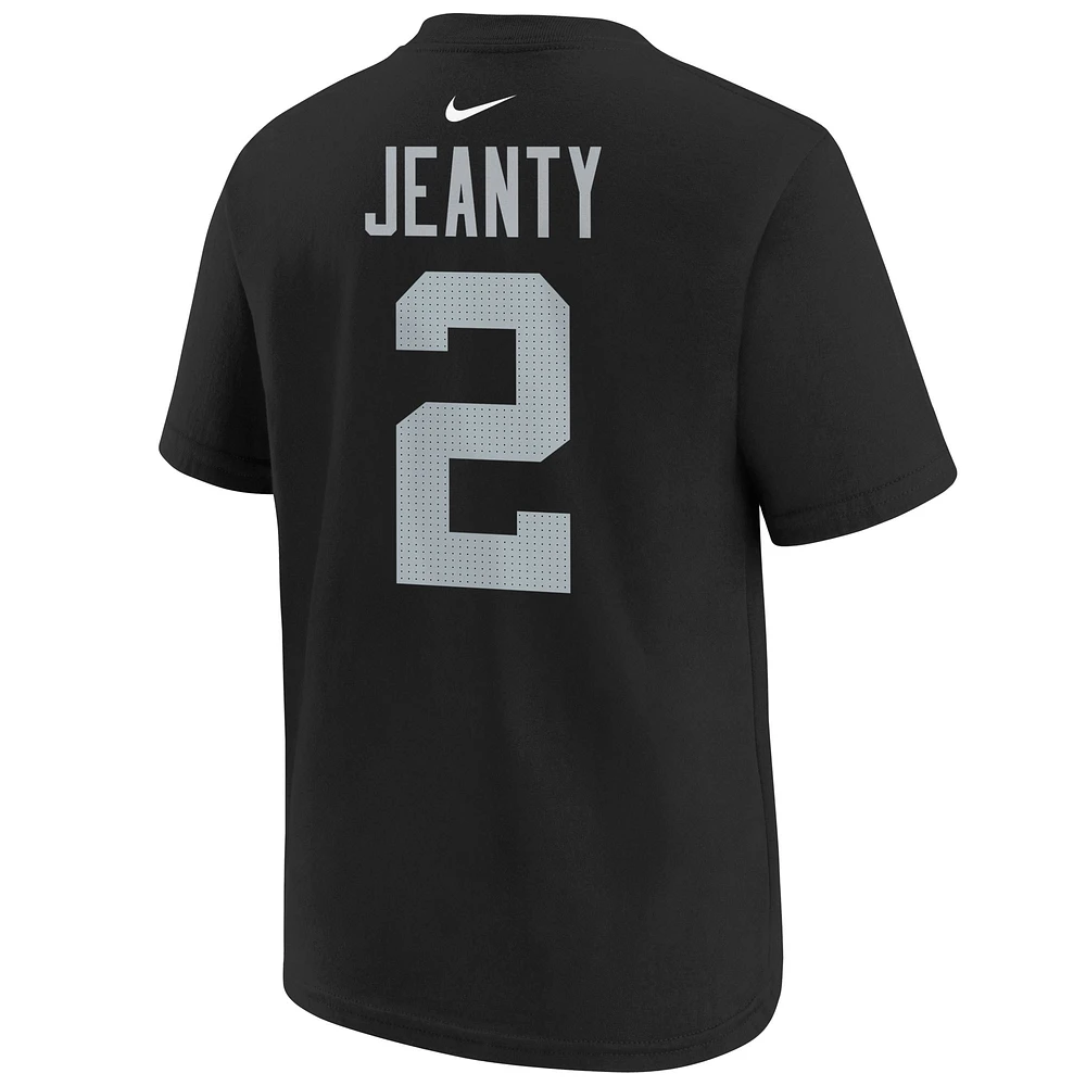 Youth Nike Ashton Jeanty Black Las Vegas Raiders 2025 NFL Draft First Round Pick Name & Number T-Shirt