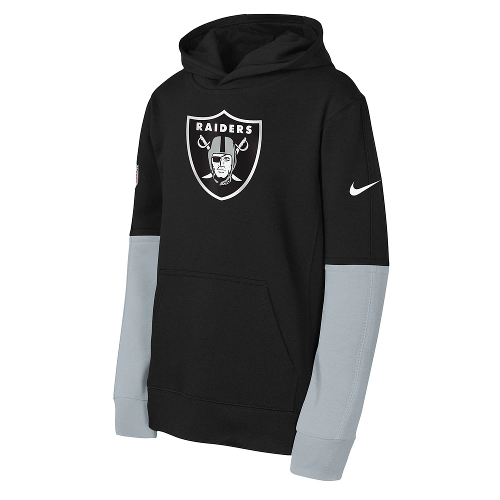 Sweat à capuche Nike noir pour jeunes Las Vegas Raiders Club