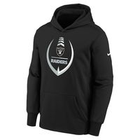 Youth Nike Black Las Vegas Raiders Icon Therma Pullover Hoodie