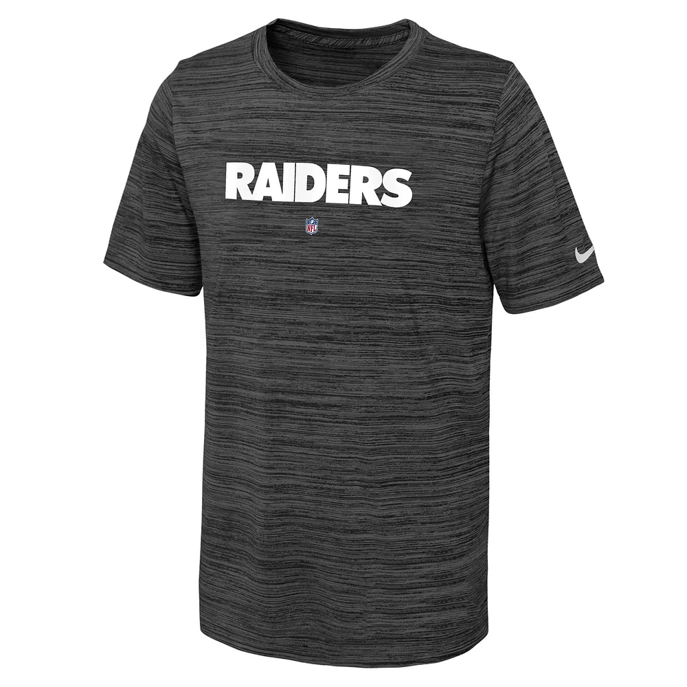 Youth Nike Black Las Vegas Raiders Team Sideline Velocity Performance T-Shirt