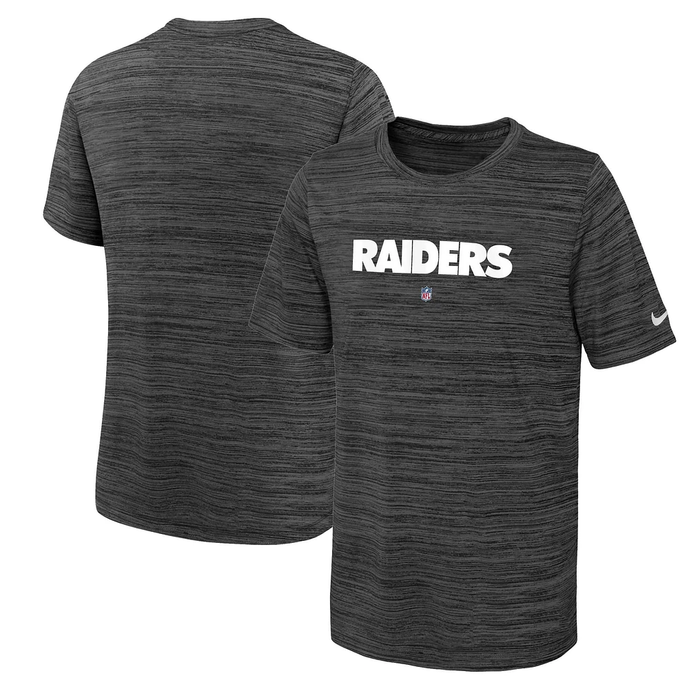 Youth Nike Black Las Vegas Raiders Team Sideline Velocity Performance T-Shirt