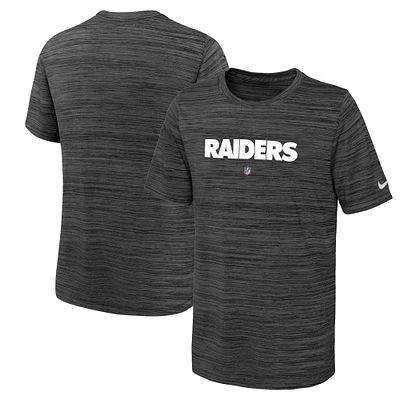 T-shirt Nike Las Vegas Raiders Team Sideline Velocity Performance noir pour jeune