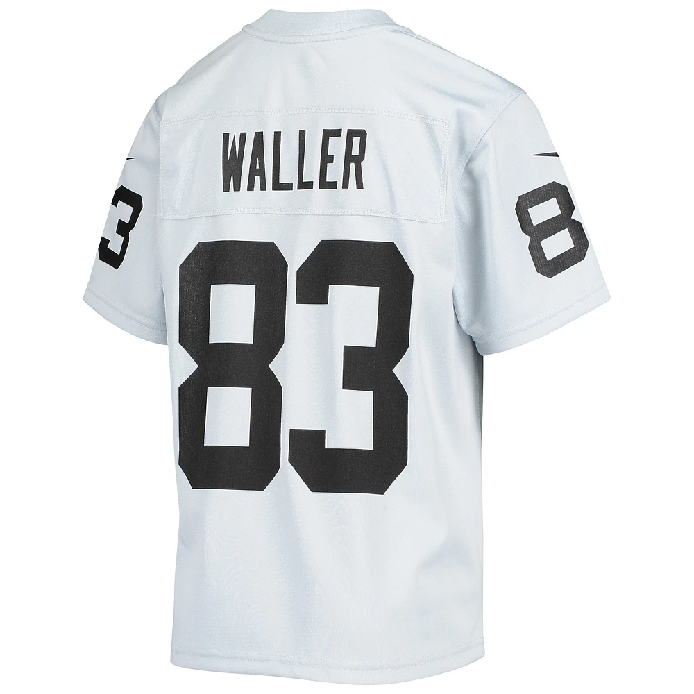 Maillot de jeu d'équipe inversé Nike Darren Waller pour jeunes Las Vegas Raiders argenté