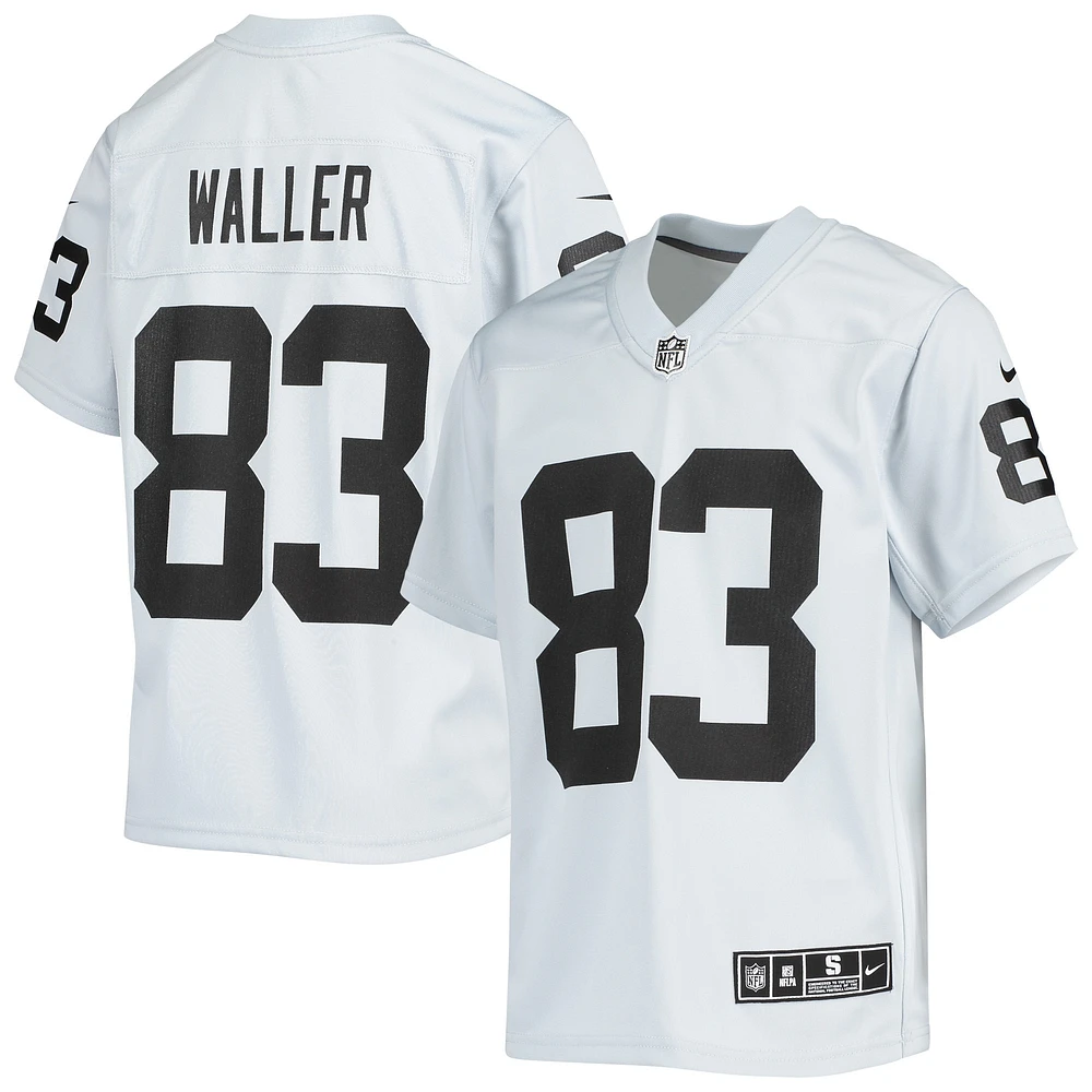 Maillot de jeu d'équipe inversé Nike Darren Waller pour jeunes Las Vegas Raiders argenté