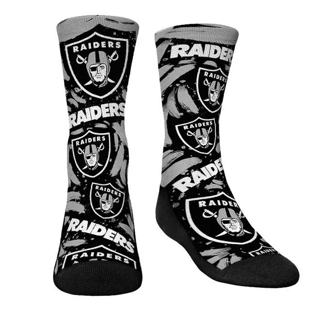 Men's Rock Em Socks Las Vegas Raiders All-Over Logo Underwear and Crew Combo Pack Size: Extra Large