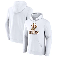 Men's Fanatics  White Lehigh Mountain Hawks Primary Logo Pullover Hoodie