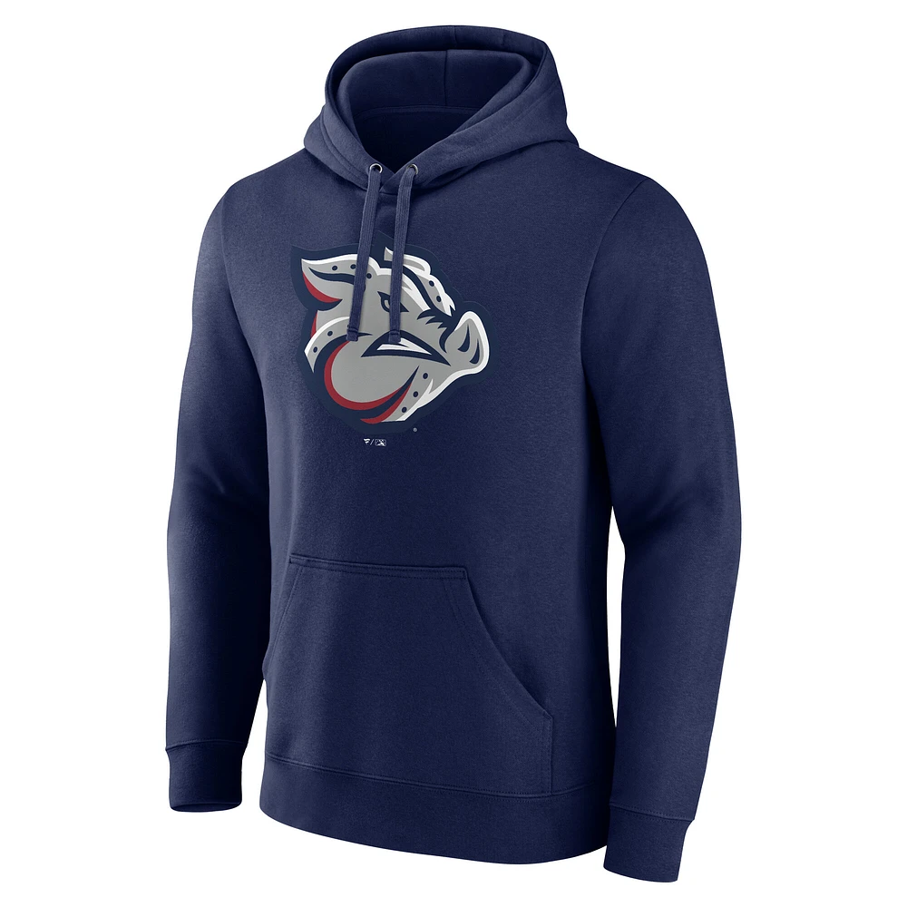 Men's Fanatics  Navy Lehigh Valley IronPigs Logo Fleece Pullover Hoodie