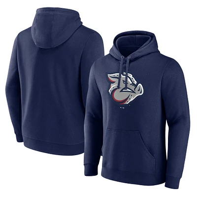 Men's Fanatics  Navy Lehigh Valley IronPigs Logo Fleece Pullover Hoodie