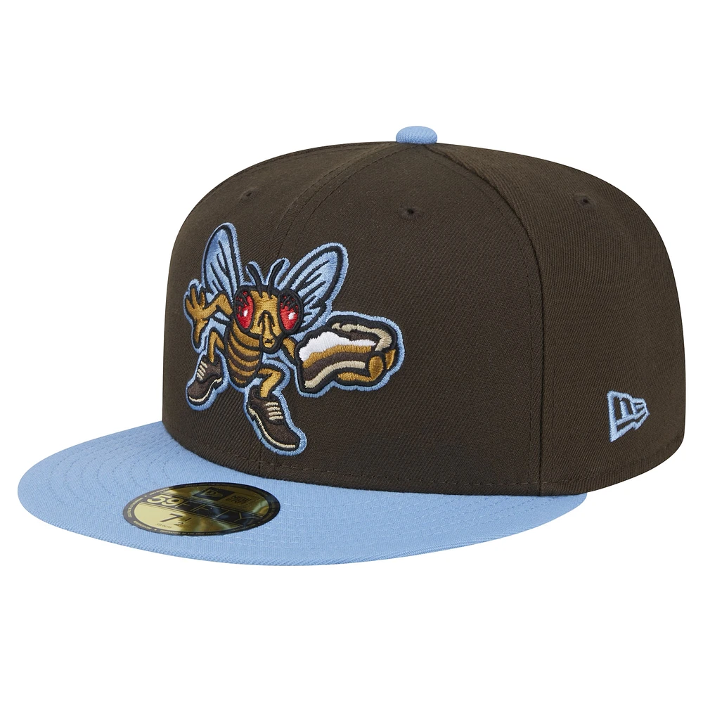 Casquette ajustée New Era marron Lehigh Valley IronPigs Theme Night Shoofly 59FIFTY pour hommes