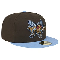 Casquette ajustée New Era marron Lehigh Valley IronPigs Theme Night Shoofly 59FIFTY pour hommes