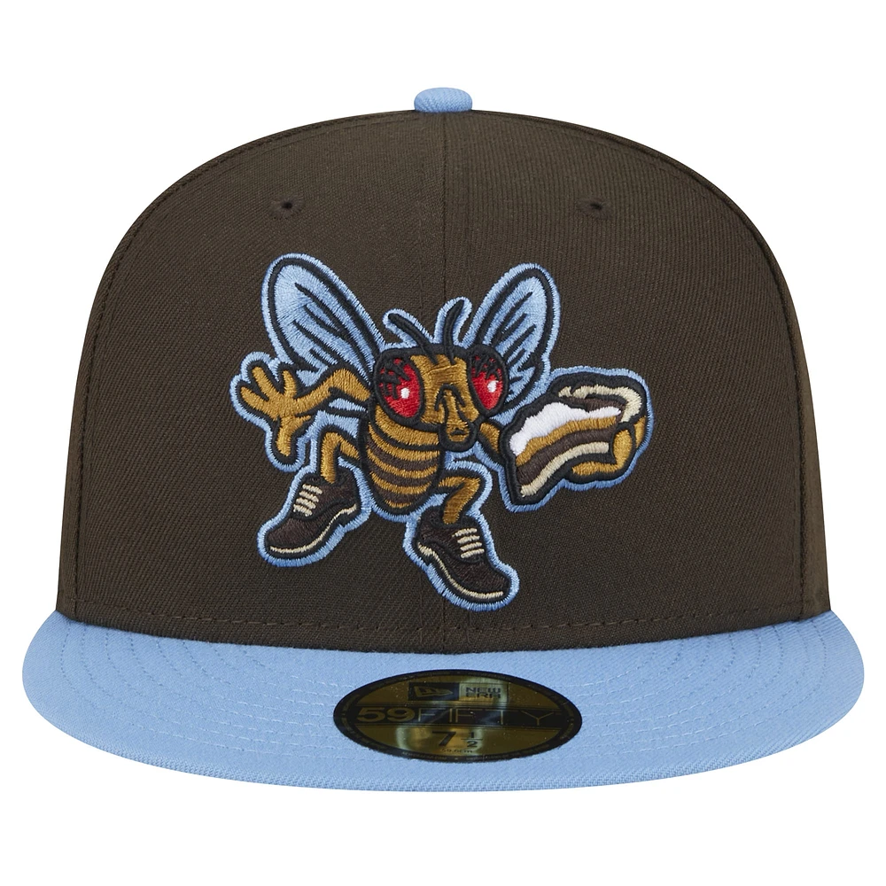 Casquette ajustée New Era marron Lehigh Valley IronPigs Theme Night Shoofly 59FIFTY pour hommes