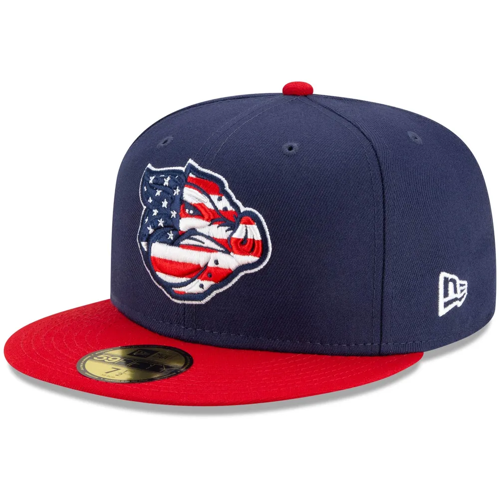 Casquette ajustée 59FIFTY Lehigh Valley IronPigs Theme Night On Field pour homme New Era bleu marine/rouge