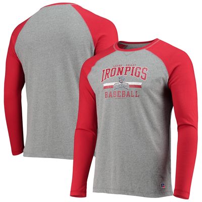 Men's Red/Heathered Gray Lehigh Valley IronPigs Long Sleeve Baseball T-Shirt