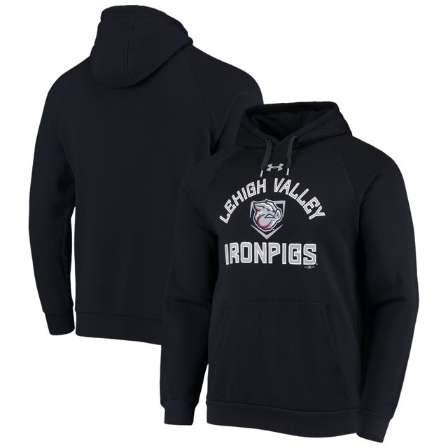 Under Armour Lehigh Valley IronPigs Pull à capuche en molleton raglan toute la journée pour homme Noir