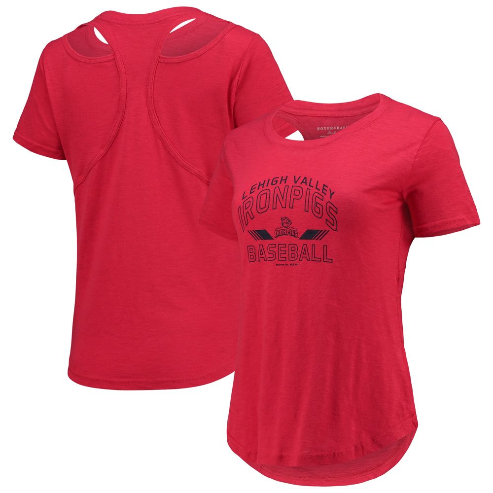 Boxercraft Women's Red Lehigh Valley IronPigs Cut It Out T-Shirt