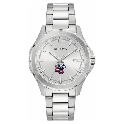 Liberty Flames Bulova Stainless Steel Classic Sport Watch - Silver