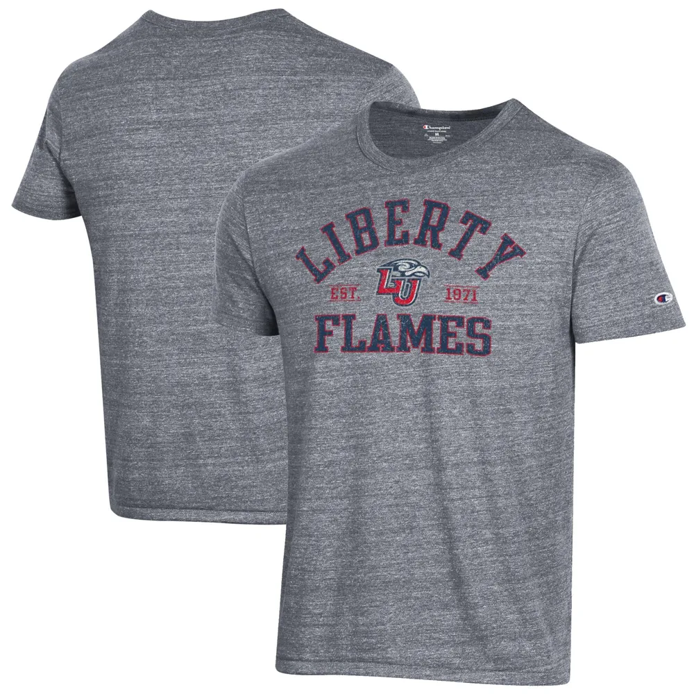 Lids Liberty Flames Champion Ultimate Tri-Blend T-Shirt - Heathered Gray Brazos Mall