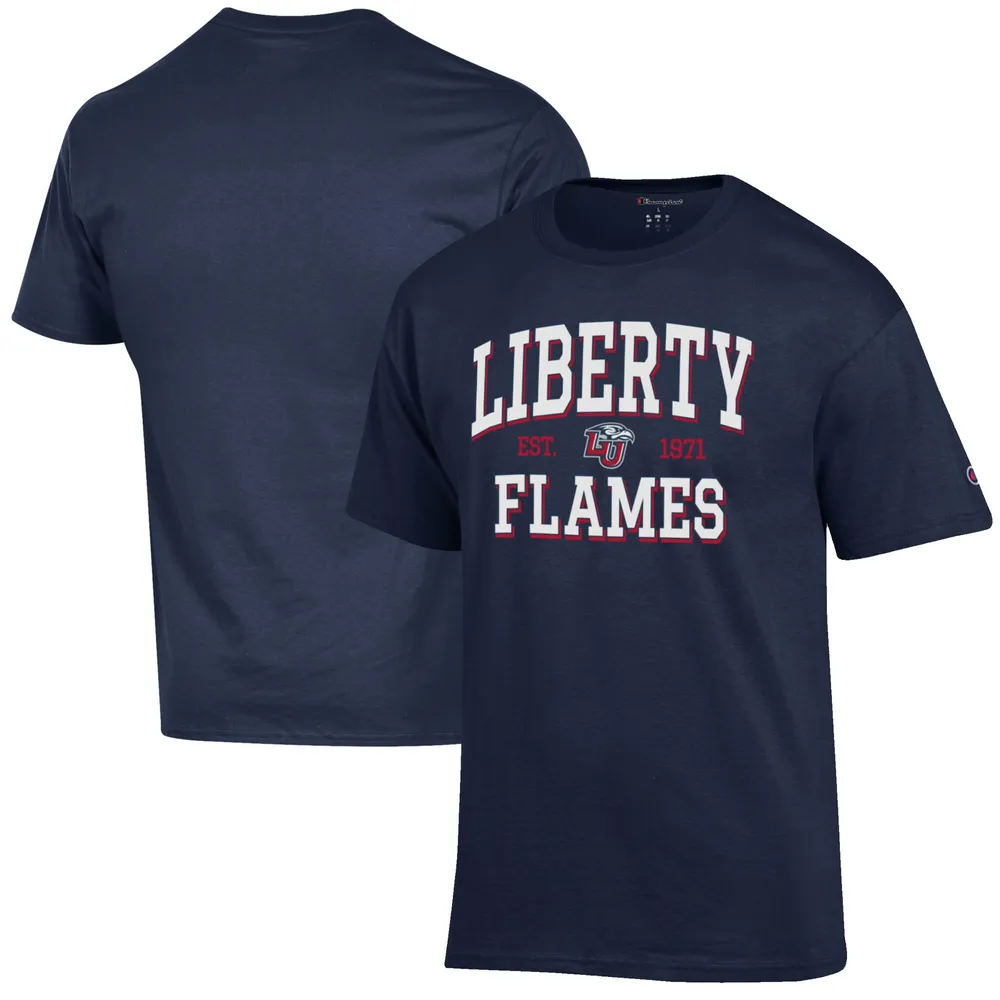 Hassy velstand Hav Lids Liberty Flames Champion Est. Date Jersey T-Shirt - Navy | Green Tree  Mall