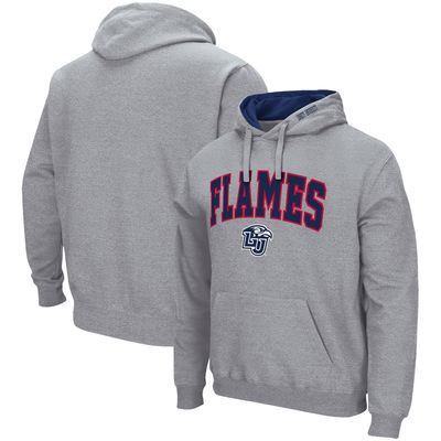 Men's Colosseum Heathered Gray Liberty Flames Arch and Logo Pullover Hoodie