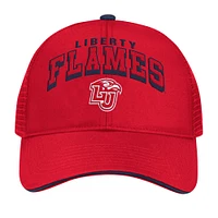 Men's Colosseum Red Liberty Flames Wyatt Primary Team Trucker Adjustable Hat