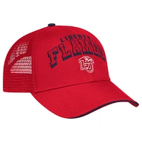 Men's Colosseum Red Liberty Flames Wyatt Primary Team Trucker Adjustable Hat