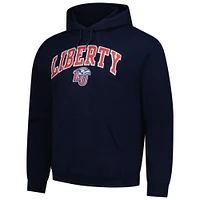 Men's Navy Liberty Flames Fleece Pullover Hoodie