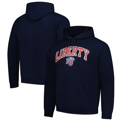 Men's Navy Liberty Flames Fleece Pullover Hoodie