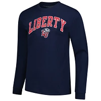 T-shirt à manches longues premium bleu marine Liberty Flames pour homme