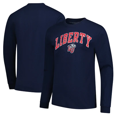 T-shirt à manches longues premium bleu marine Liberty Flames pour homme