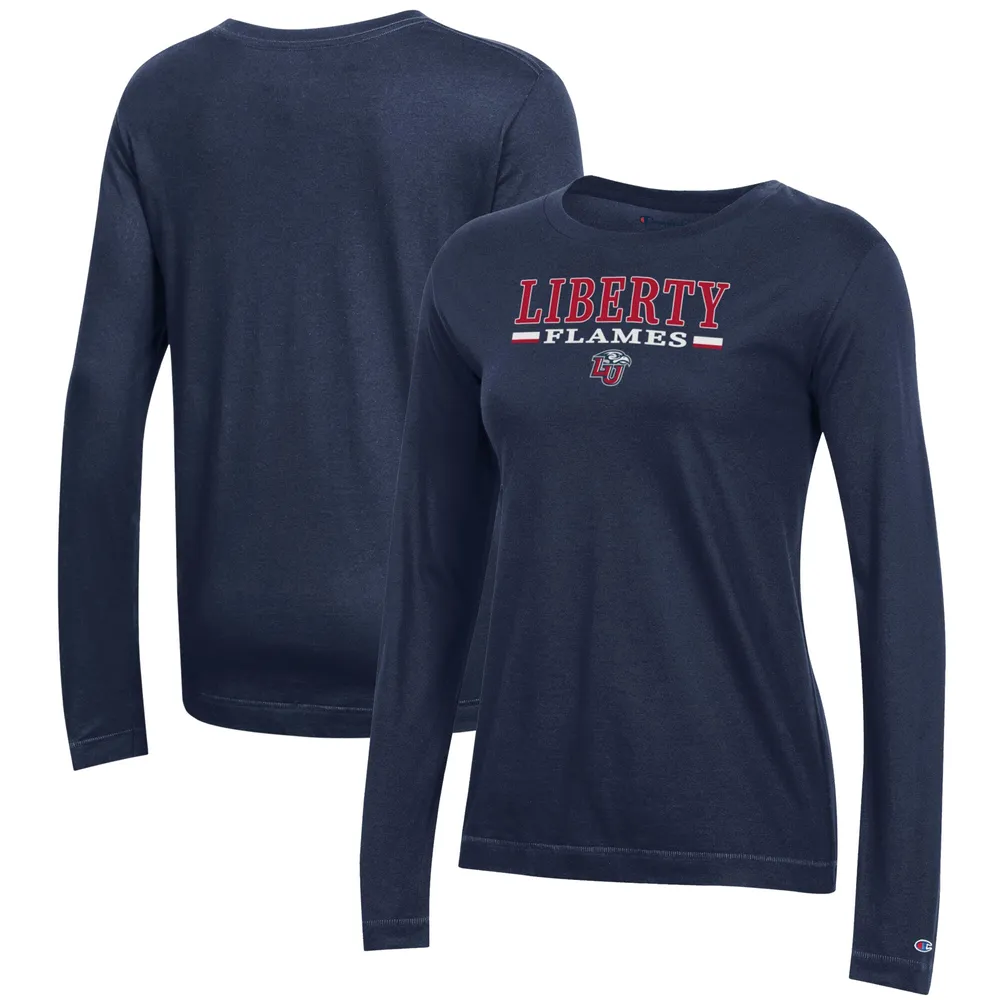 Lids Liberty Flames Champion Women's Core 2.0 Long Sleeve T-Shirt - Navy Green Tree Mall