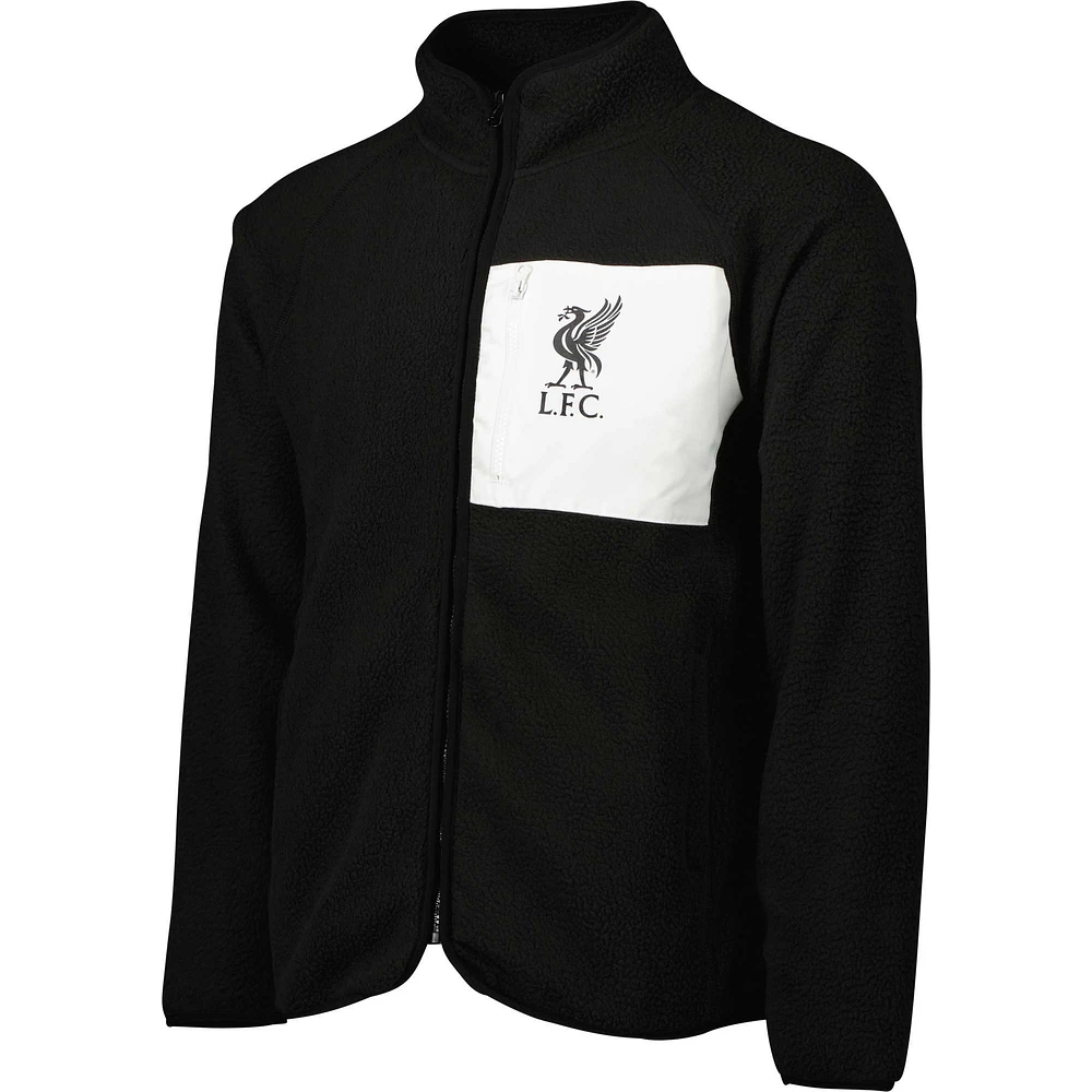 Veste Homme Noire Liverpool Pile Raglan Full-Zip